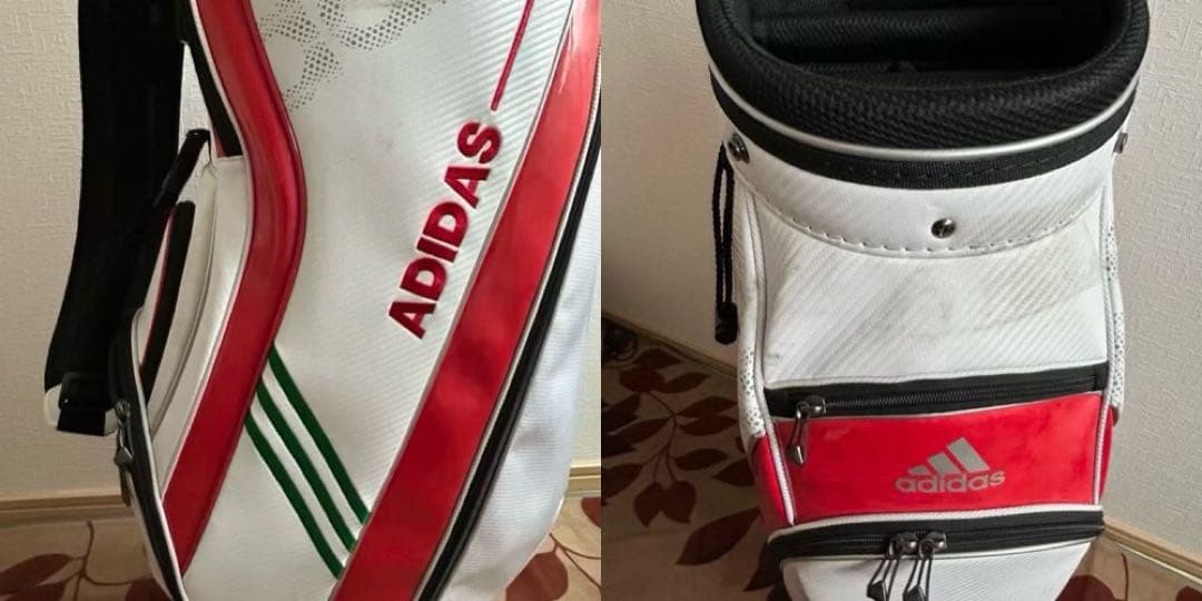 ADIDAS キャディバッグ ホワイト/レッド