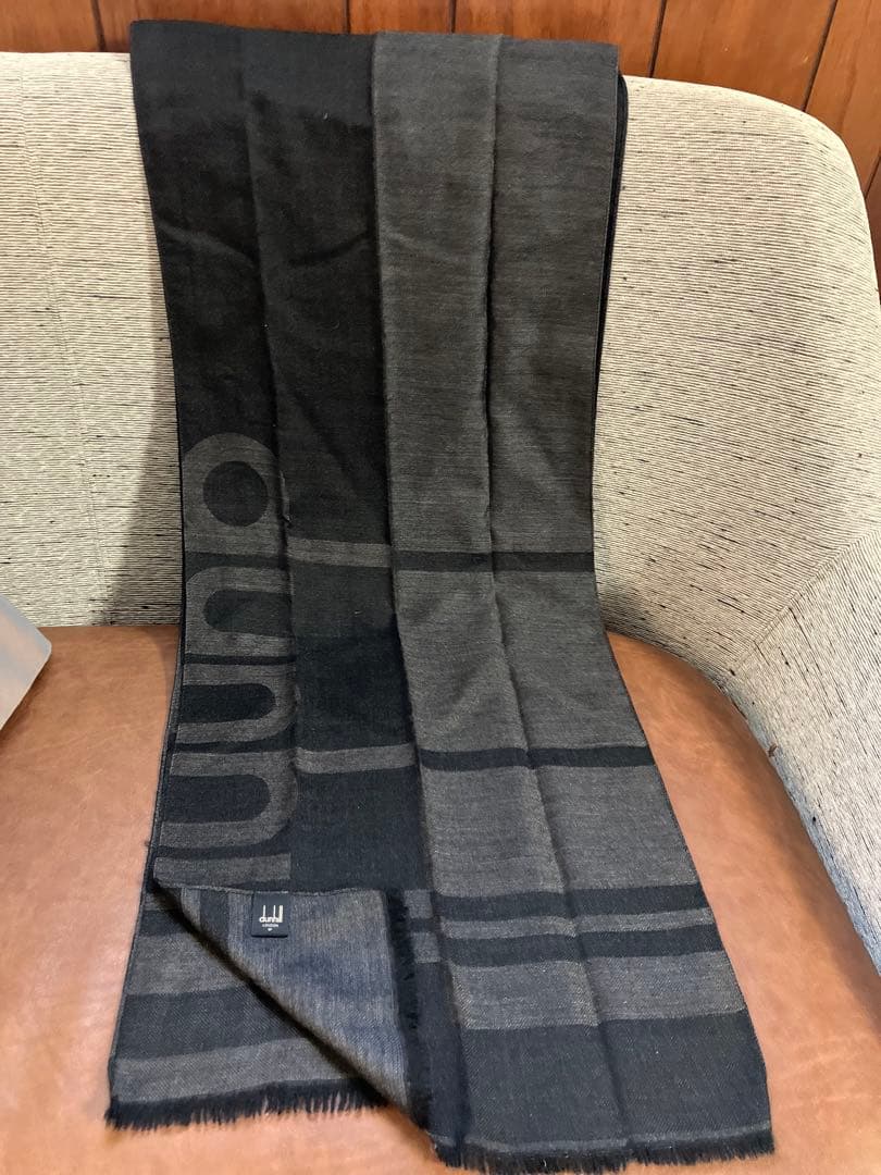 さくら dunhill ストライプマフラー ブラック/グレー