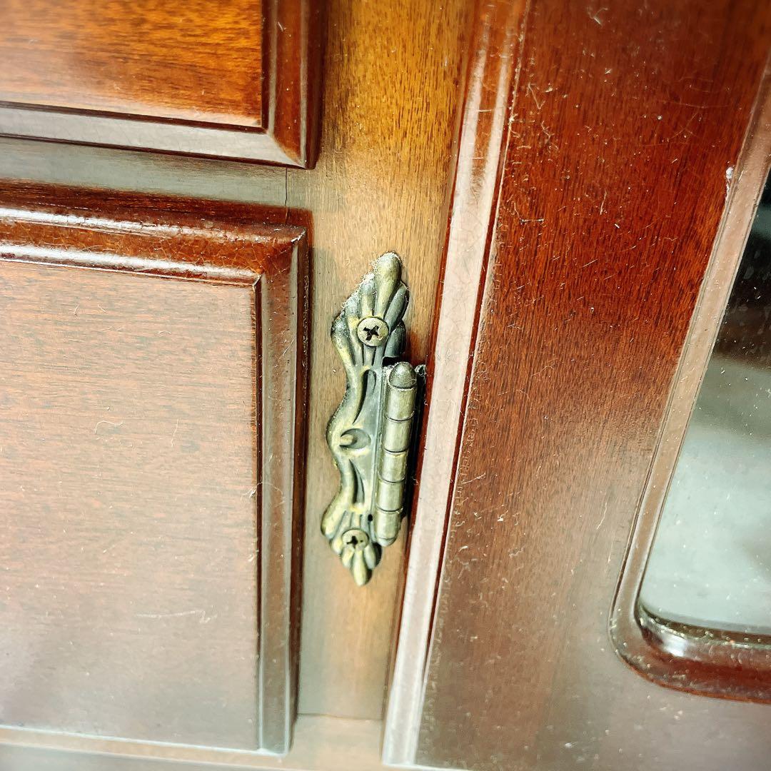 YAIRI キャビネット サイドボード 木製 ガラス扉 収納家具 レトロ