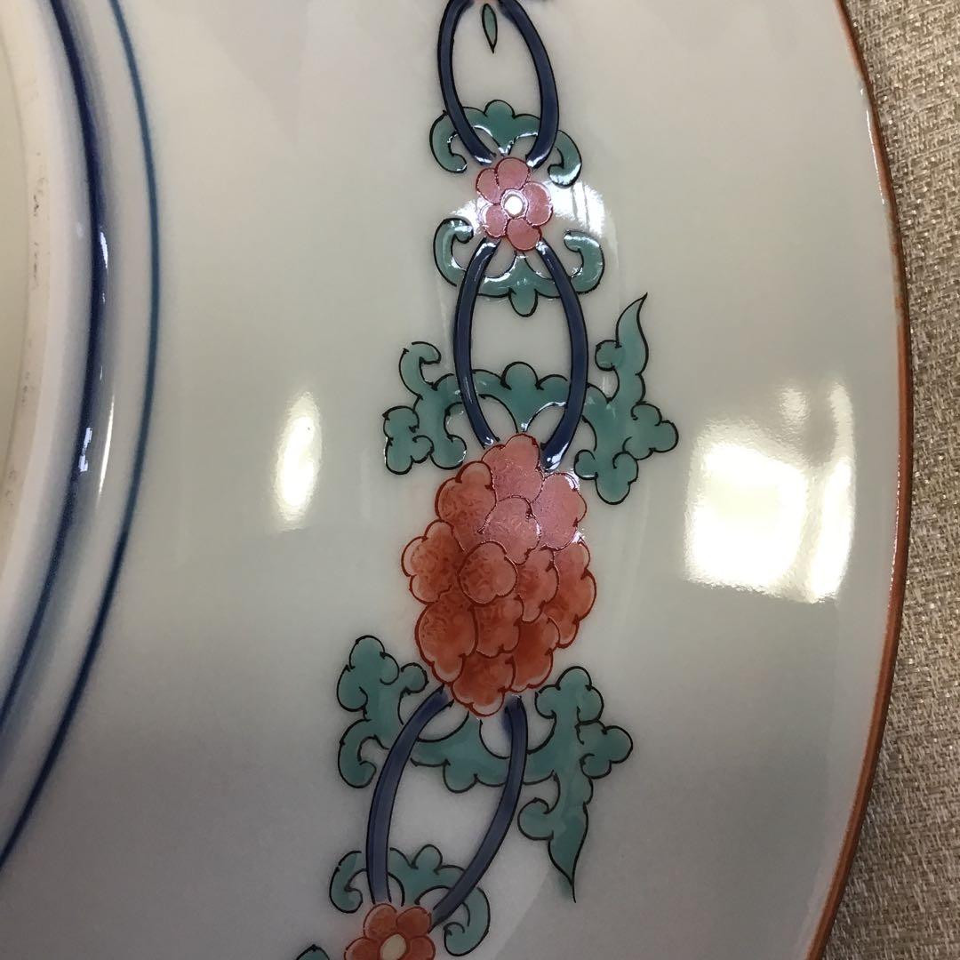 其泉　色絵梅菊文　有田焼　大皿　30cm【新品未使用】