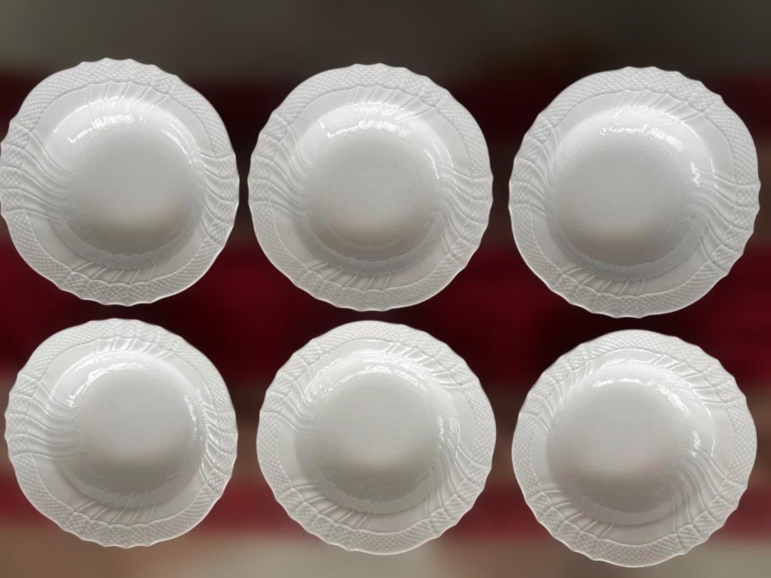 新品 リチャードジノリ ベッキオホワイト スープ皿 20cm 6枚 新品未使用