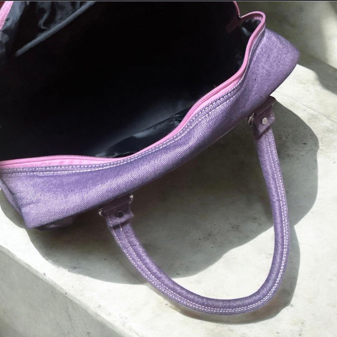 大容量 PUMA y2k キルティング ボストンバッグ デニム パープル 希少