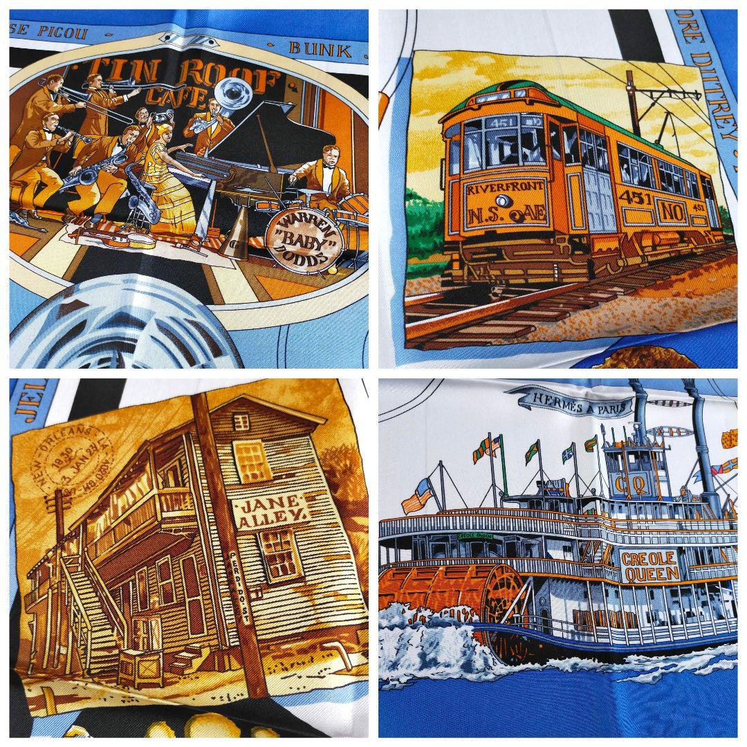 ☘️新品未使用☘️ HERMES カレ90　ニューオーリンズ　ライトブルー