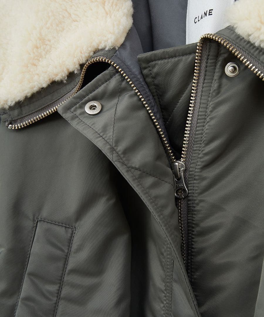 CLANE　BALLOON DESIGN HOODED N3B　カーキ　1