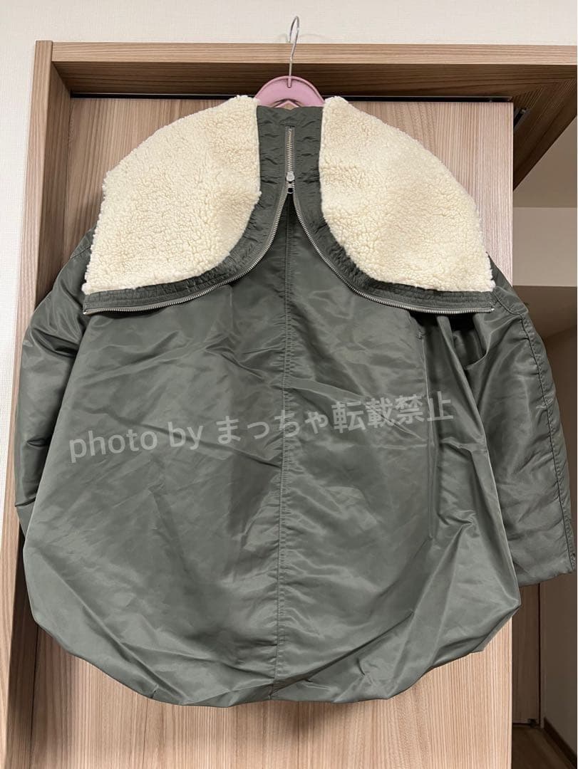 CLANE　BALLOON DESIGN HOODED N3B　カーキ　1