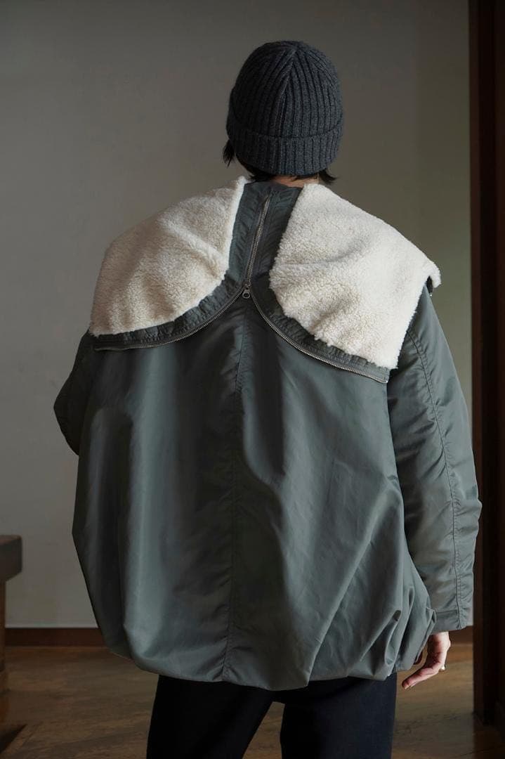 CLANE　BALLOON DESIGN HOODED N3B　カーキ　1