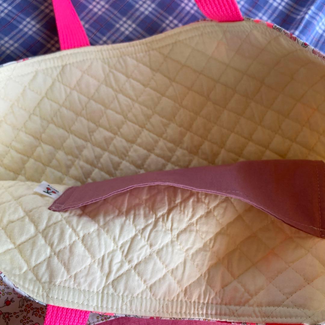 lesson bag リバティ生地で　ハンドメイドバッグ