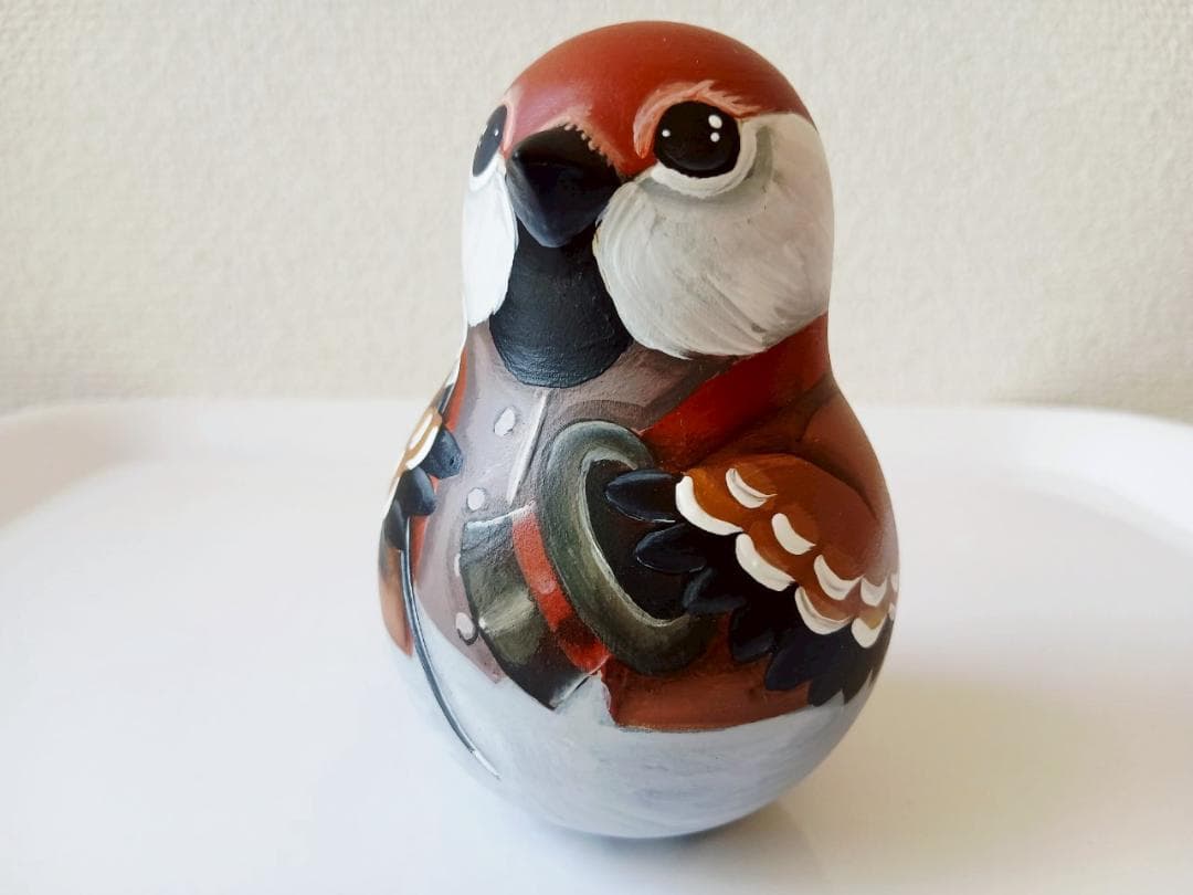 【CBT083】9cm級 おきあがりこぼし(大) スベトラーナ　すずめ