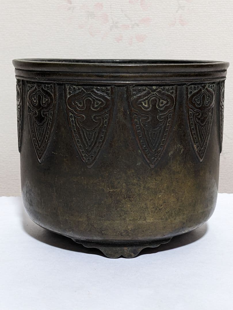 ♦江戸 幕末 明治初期 三ツ足 香炉 火入 銅器 銅製 真鍮 唐銅 唐金 骨董品