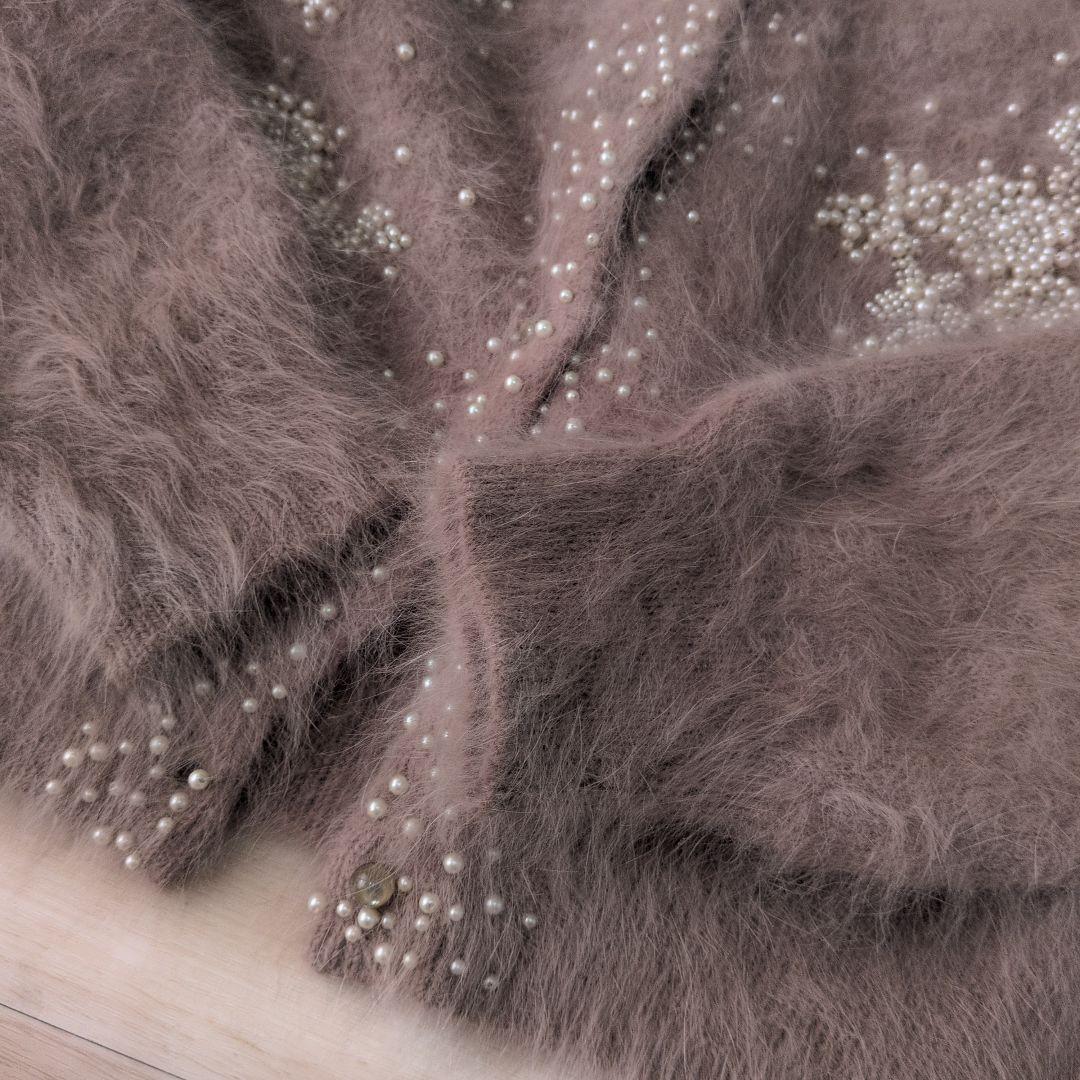 イエナ IENA アンゴラコンパールビーズ刺繍カーディガン