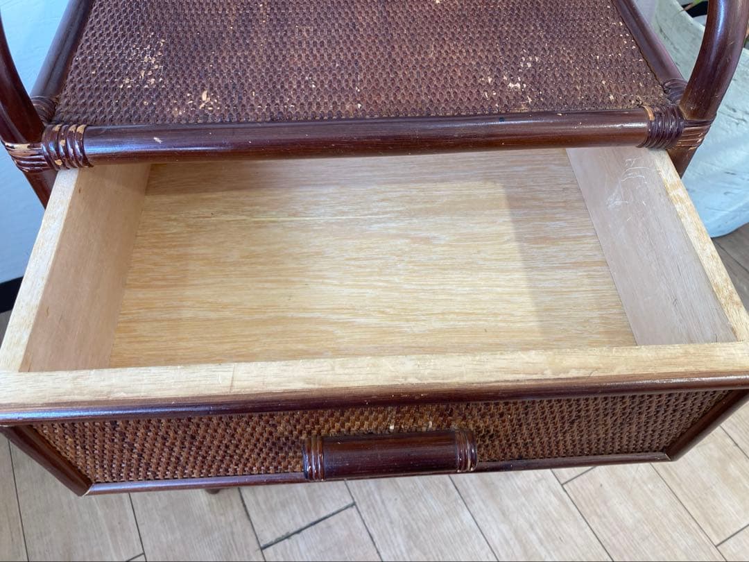 ラタン籐チェスト 家具 4段 タンス　レトロ アンティーク