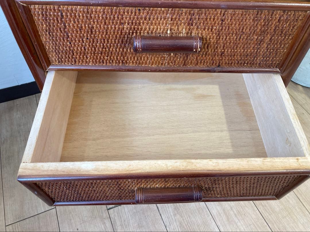 ラタン籐チェスト 家具 4段 タンス　レトロ アンティーク