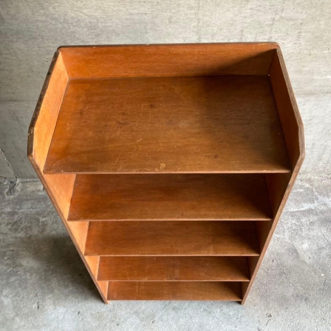 オープンシェルフ ラック 本棚 飾り台 置物台 5段 木製 家具 昭和 レトロ