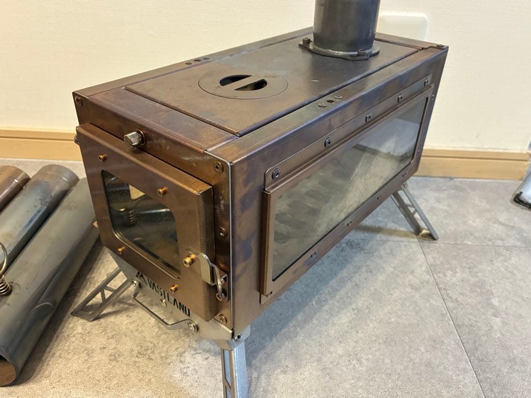 VASTLAND ステンレス薪ストーブ　延長煙突付き