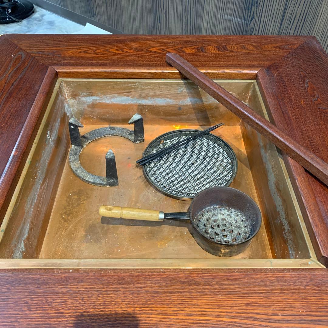 囲炉裏テーブル　レトロ　付属品有り！