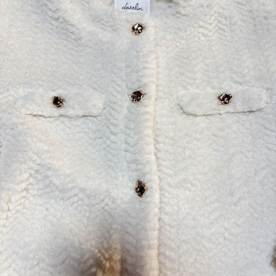 【極美品】dazzlin ダズリン ボアフレンチブルゾン ホワイト ジャケット