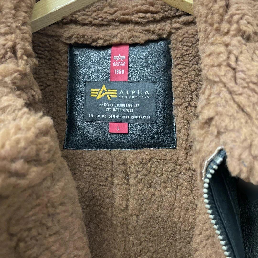 ALPHA INDUSTRIES 裏ボアPUジャケット BLACK/brown