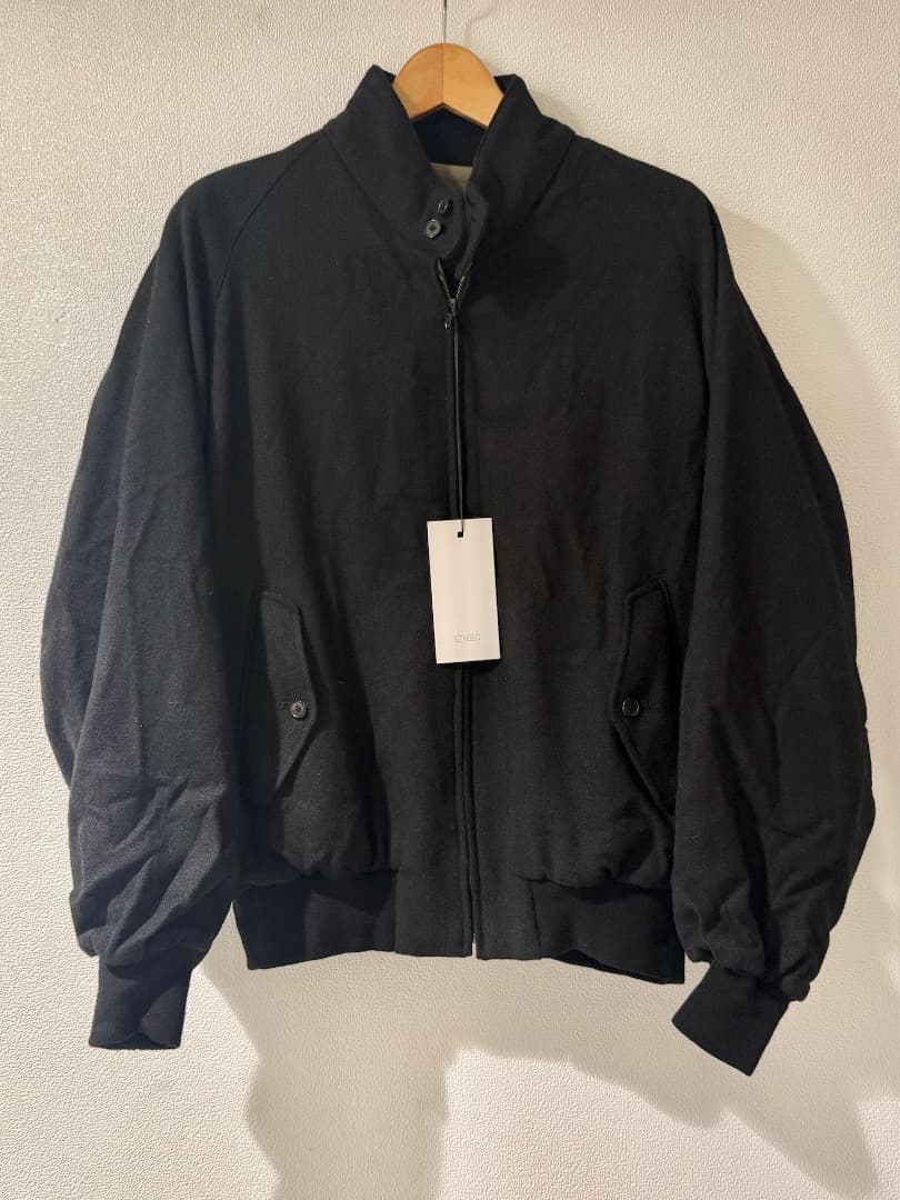 未使用品A.PRESSEアプレッセ/ツイードハリントンジャケット黒サイズ3