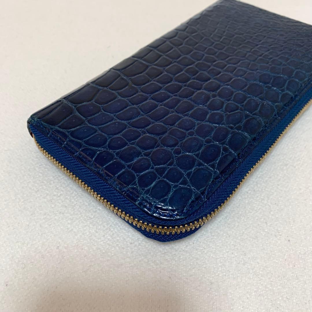 池田工芸　クロコダイル長財布　希少　ロイヤルブルー&レッド　本日取り下げ