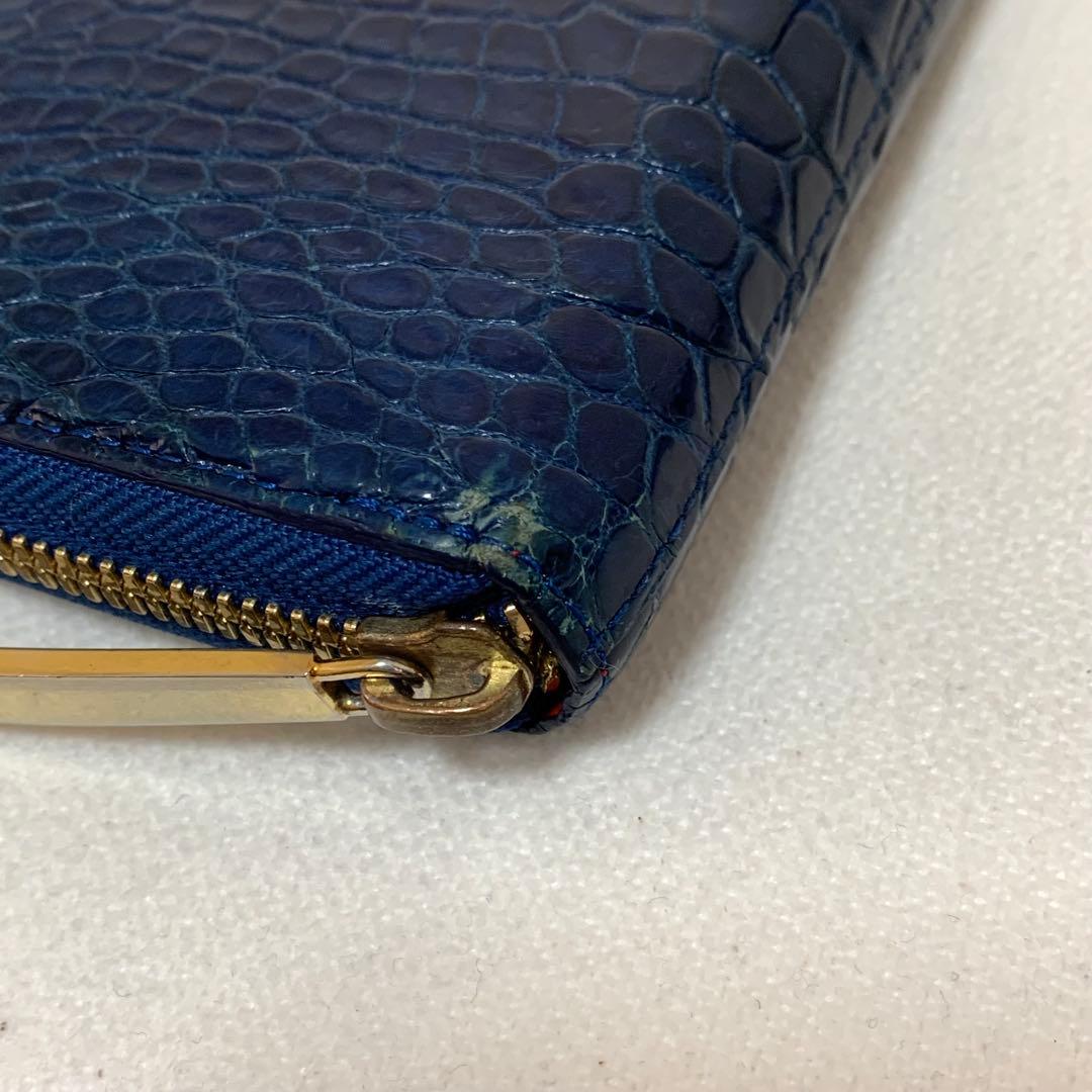 池田工芸　クロコダイル長財布　希少　ロイヤルブルー&レッド　本日取り下げ