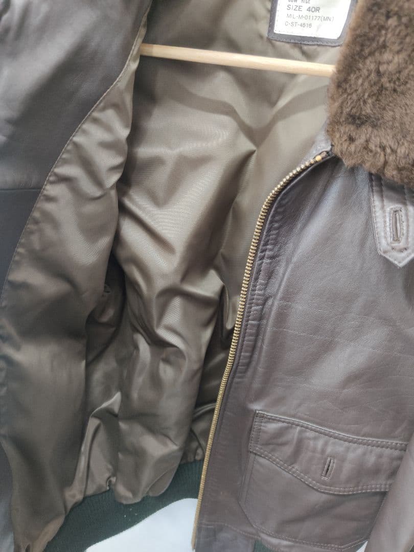 【美品】G-1 レザージャケット 40R 牛革 HOUSTON系ボマージャケット