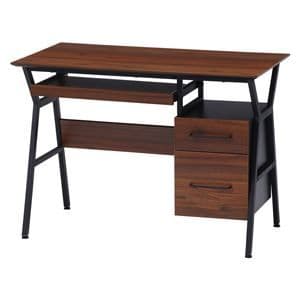 パソコンデスク ワークデスク 約幅100×奥行54×高さ72cm ブラウン