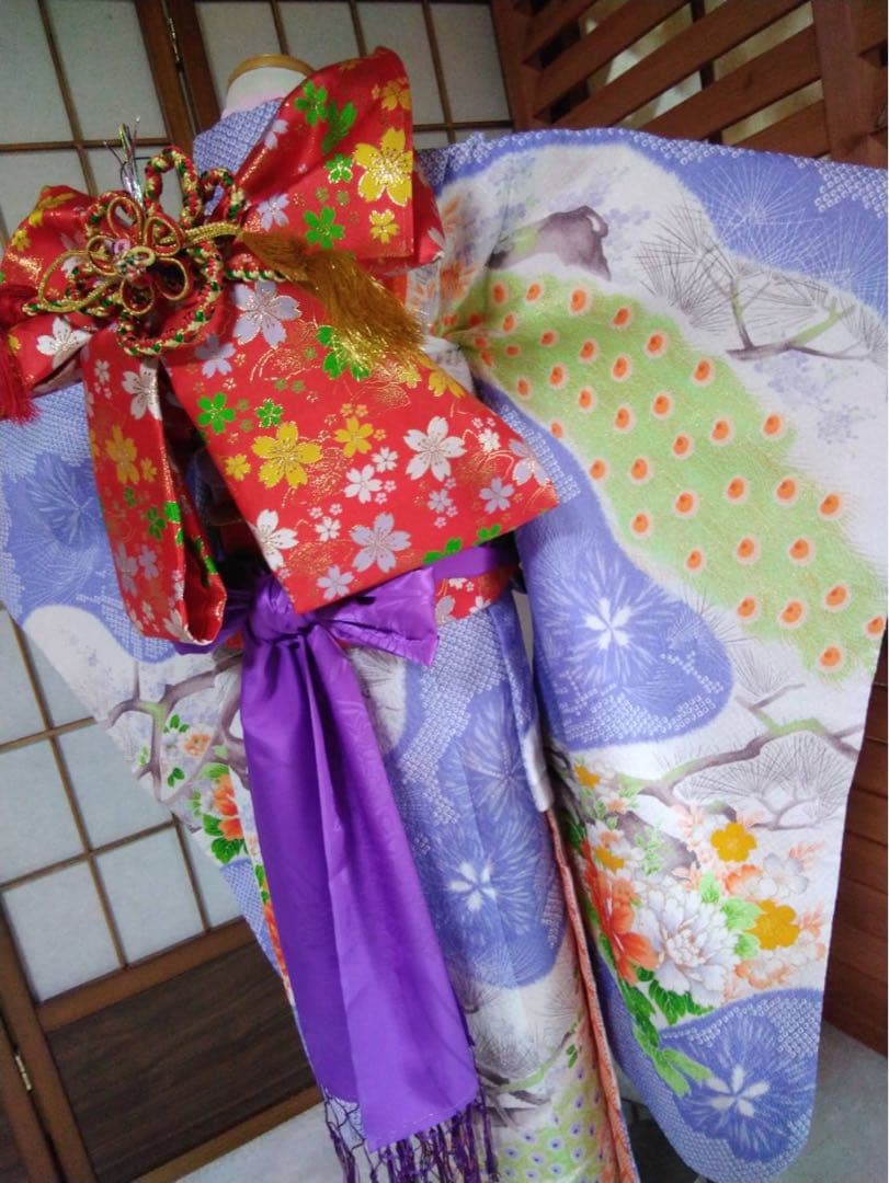 7歳向け・化繊のお着物セットです