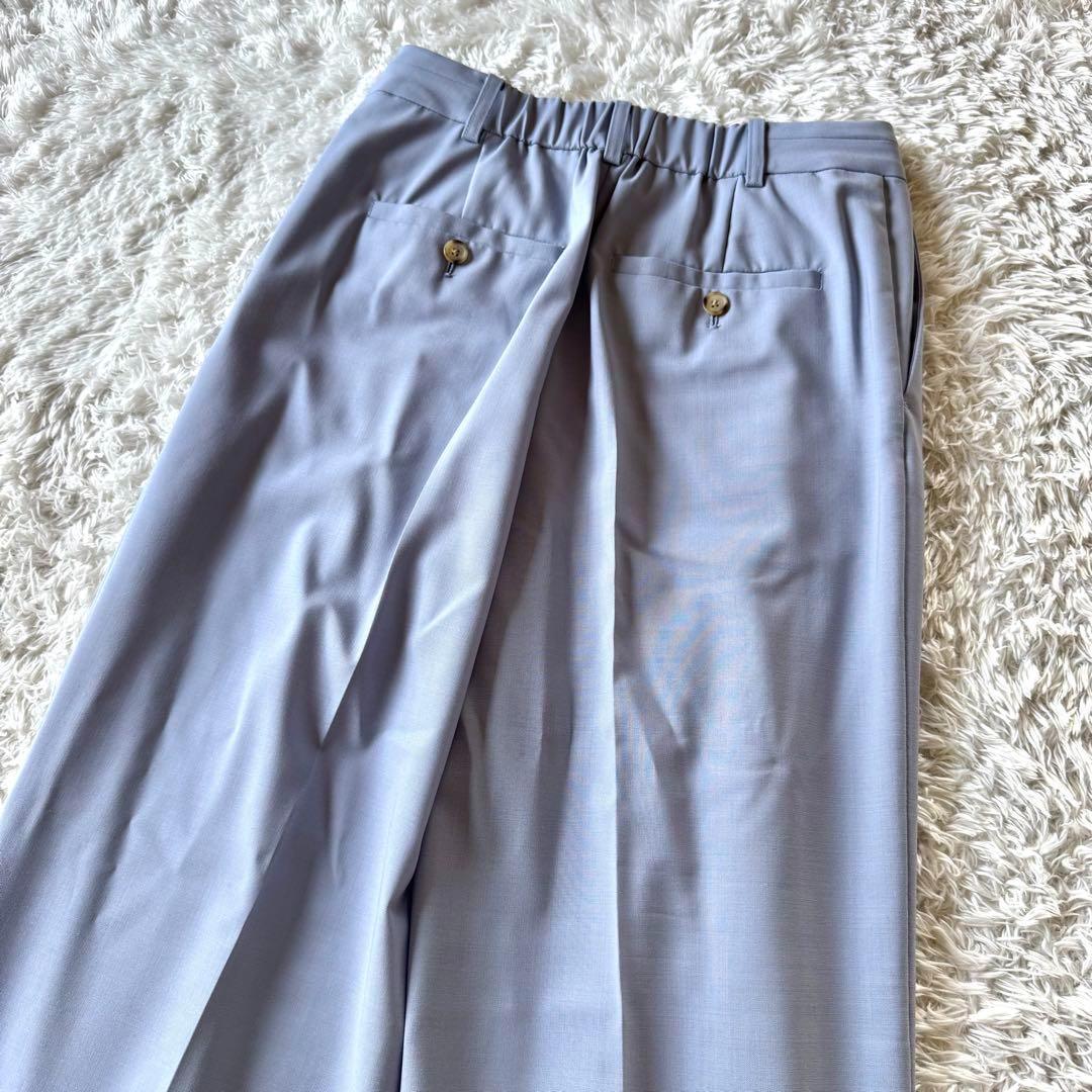 極美品　ユナイテッドアローズ　ビジネススーツ　セットアップ　ノーカラー　ブルー