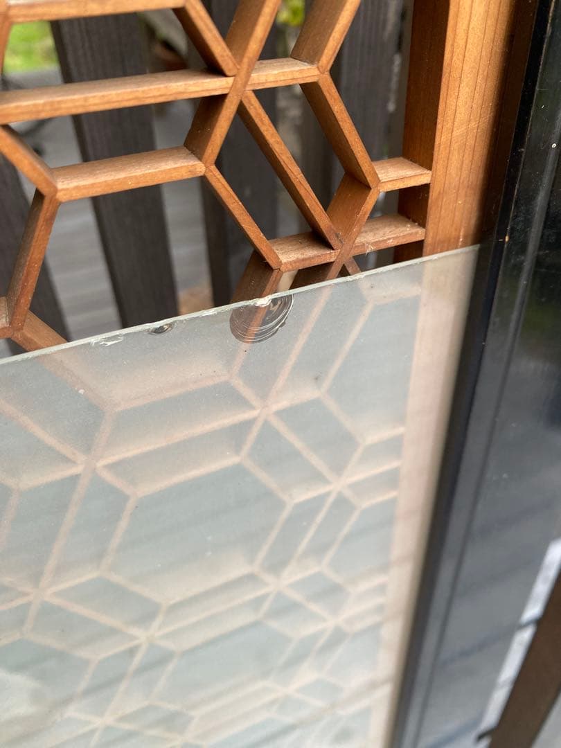 欄間　2枚セット　すりガラス付き　アンティーク　古民家