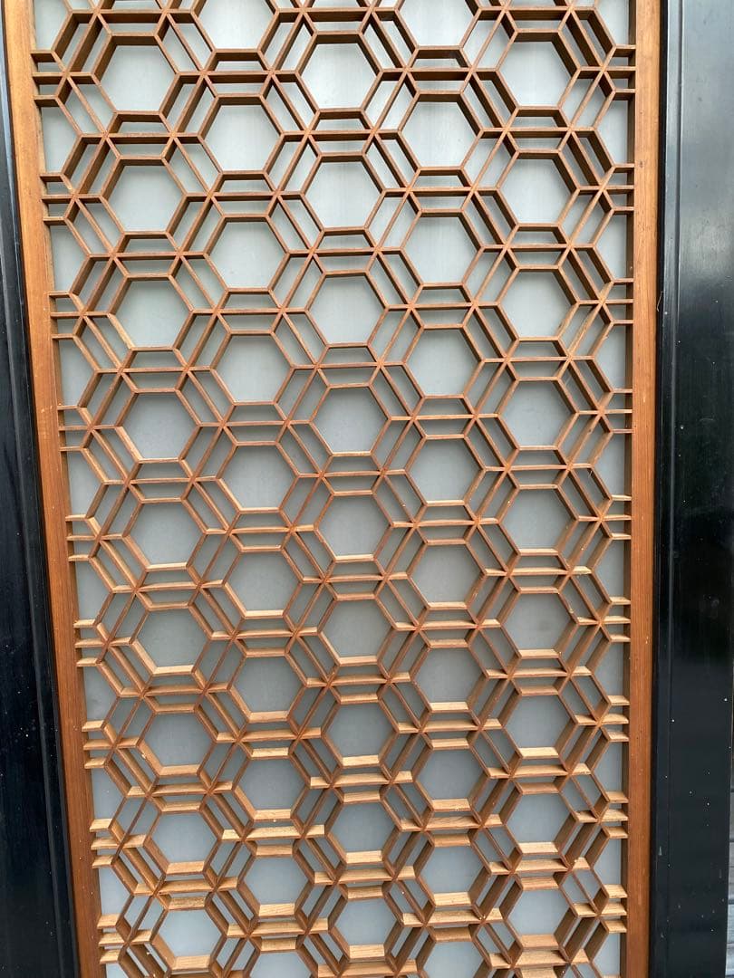 欄間　2枚セット　すりガラス付き　アンティーク　古民家