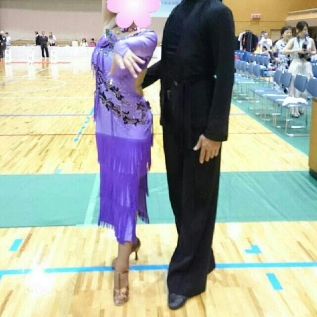 社交ダンス　紫フリンジラテンドレス