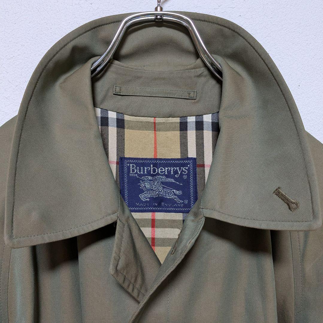 美品 英国製 80s バーバリー ステンカラーコート メンズ 玉虫 88B