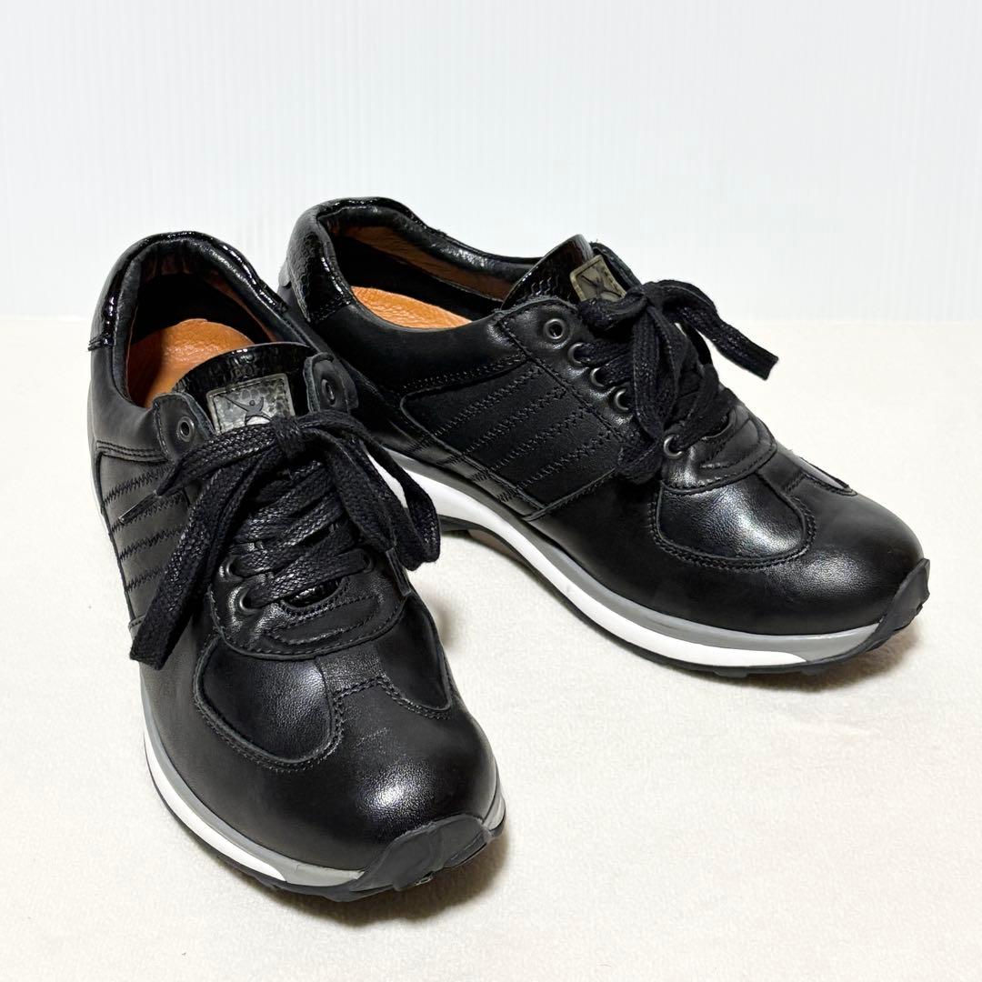 【Xsensible】 ストレッチウォーカー 37 黒 革 健康 綺麗 23.5