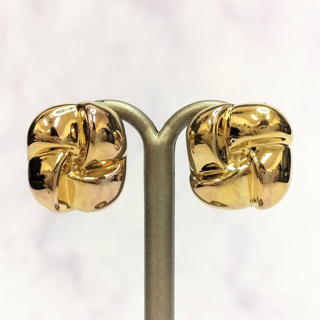 タイムセール♡750 ITALY イエローゴールド デザインピアス K18