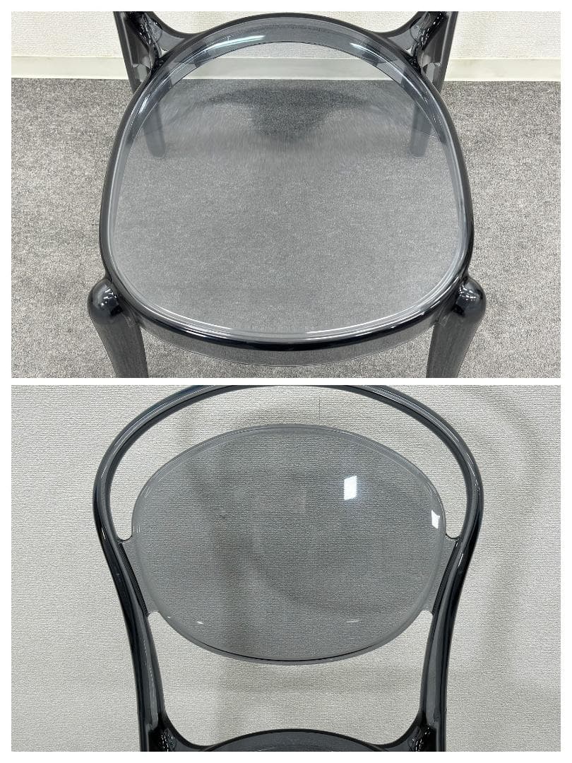 ■カリガリス■パリジェンヌ　ダイニングチェア　スモークグレー　スタッキング