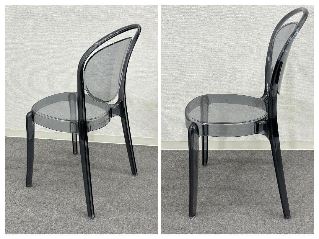 ■カリガリス■パリジェンヌ　ダイニングチェア　スモークグレー　スタッキング