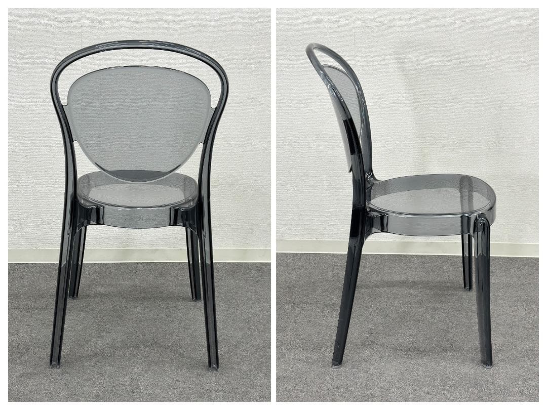 ■カリガリス■パリジェンヌ　ダイニングチェア　スモークグレー　スタッキング