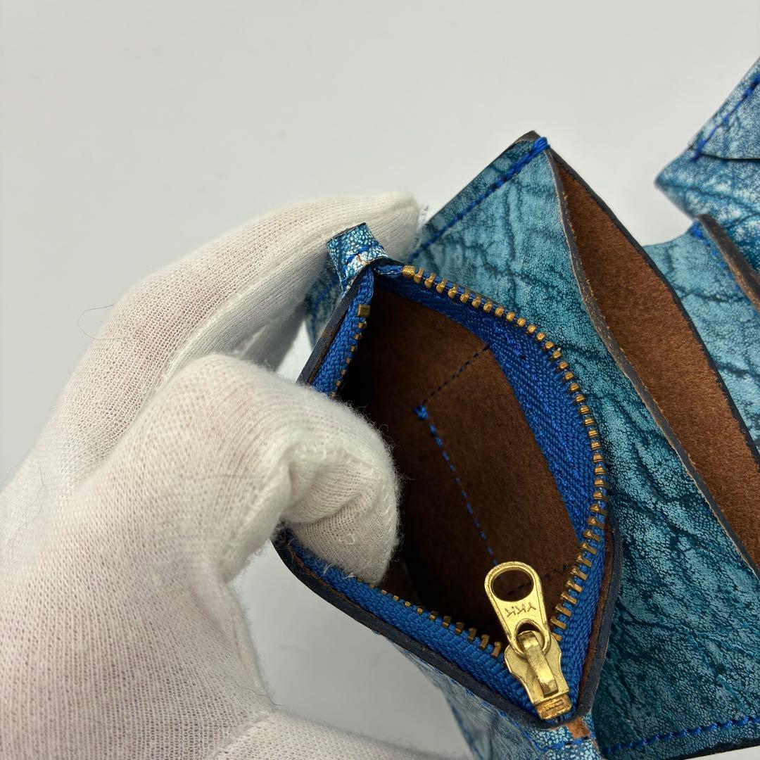 極美品】EVISU エビス　二つ折り財布　ウォレット　ブルー