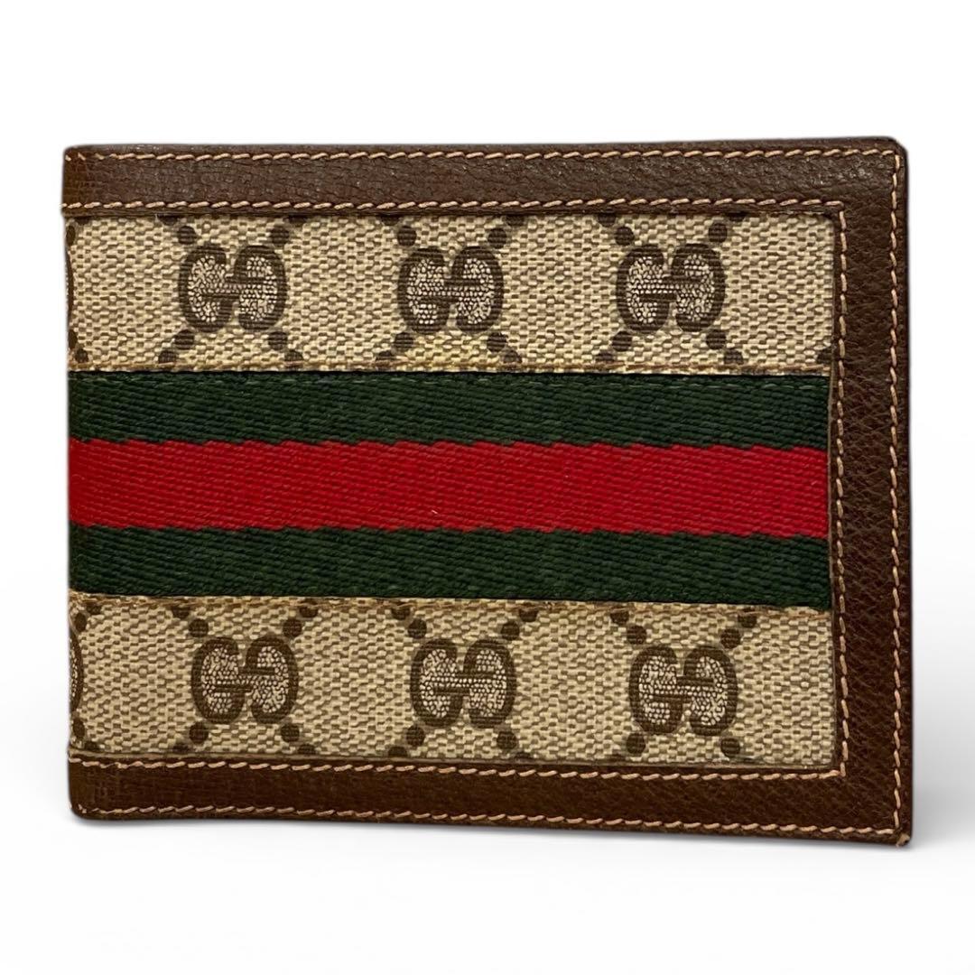 【箱付き】GUCCI 二つ折り財布 GG スプリーム オールド シェリー グッチ