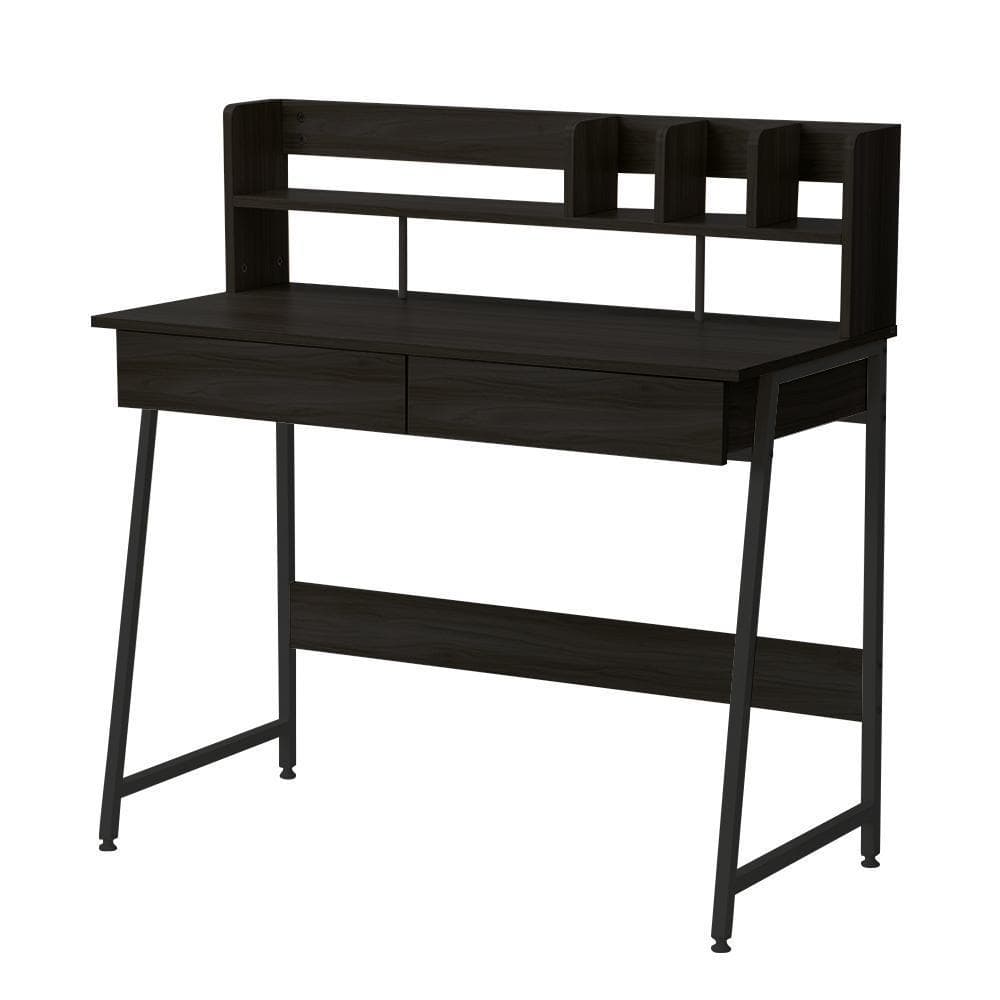 【ブラック】パソコンデスク 引き出し付き　収納台　ミシン台 学習机 勉強机