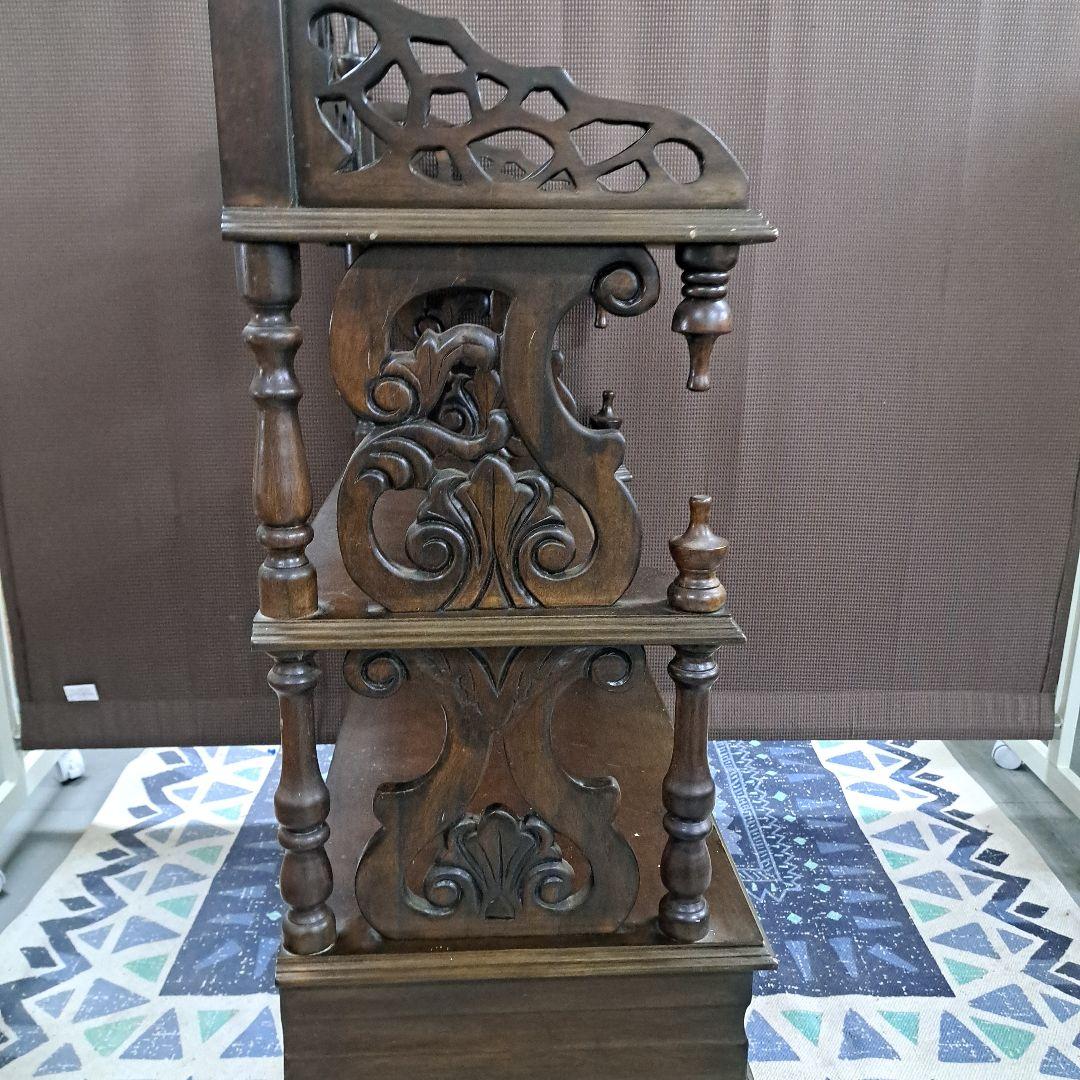 ♡木製彫刻シェルフ 引き出し付き♡