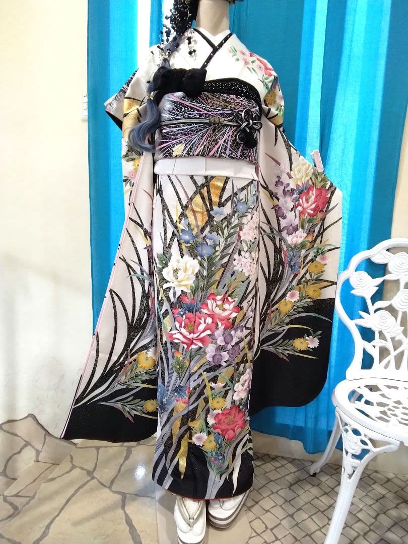 振袖フルセット、正絹落款、成人式、重ね衿帯揚げ帯締め、西陣袋帯、襦袢、ガード加工