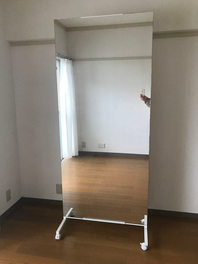 キャスター付き大型ミラー 姿見 全身鏡