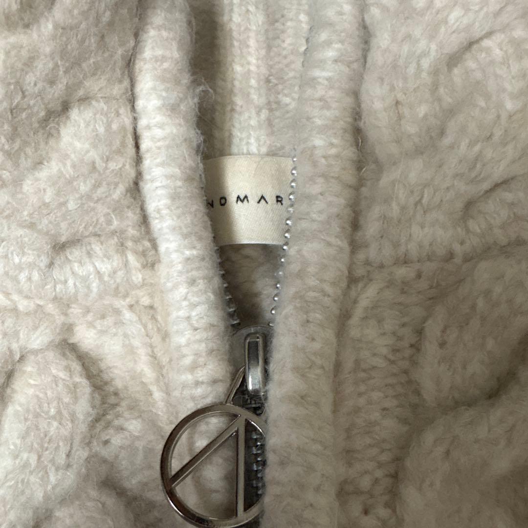 トップス andmary Heart loose knit beige