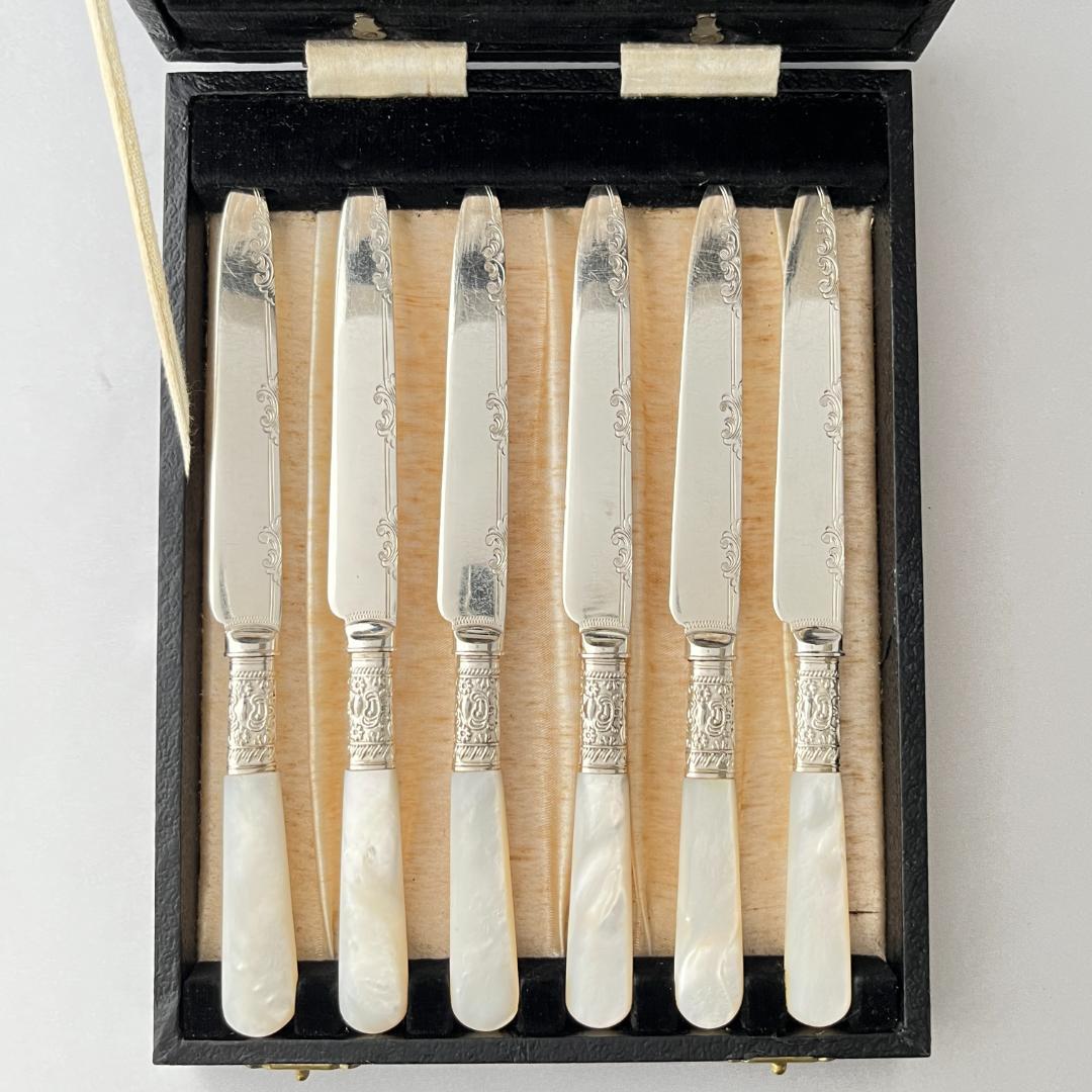 【Harrison Fisher】【白蝶貝】デザートセット ナイフ/フォーク