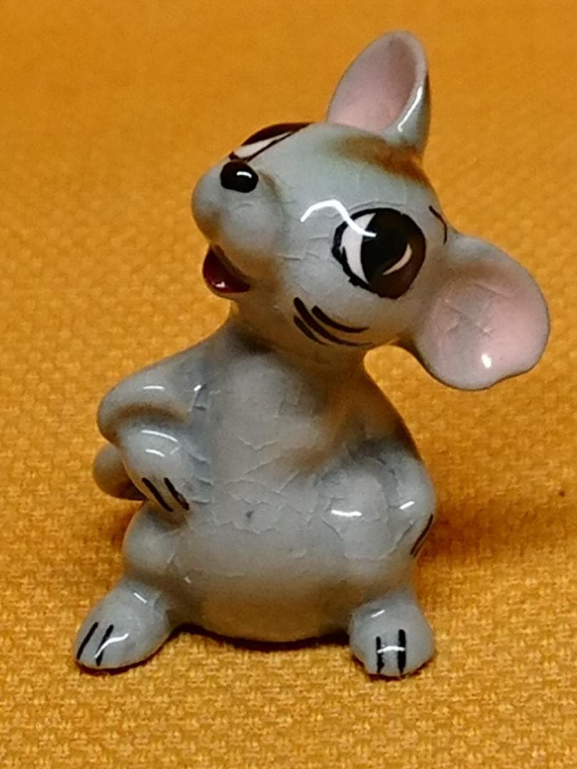 ネズミ　ねこ　陶器　オブジェ　置物　インテリア　工芸品　美術品　A2714
