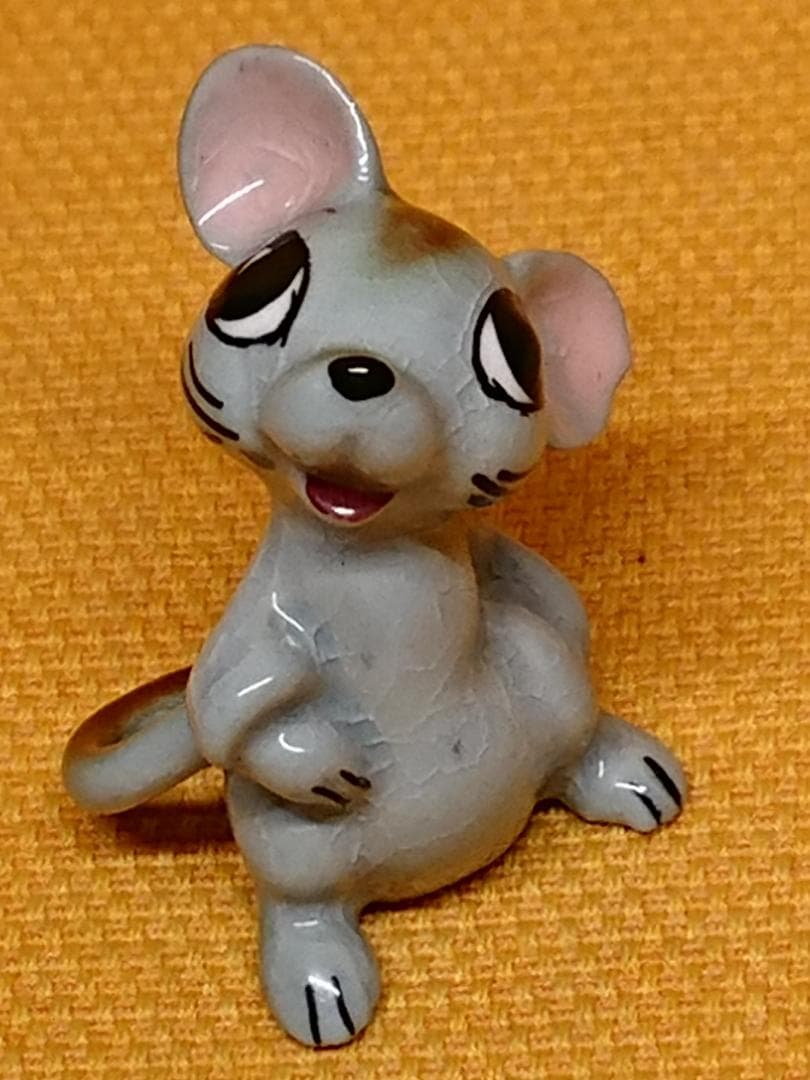 ネズミ　ねこ　陶器　オブジェ　置物　インテリア　工芸品　美術品　A2714