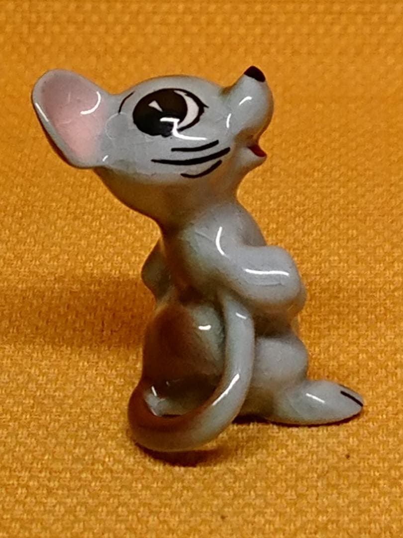 ネズミ　ねこ　陶器　オブジェ　置物　インテリア　工芸品　美術品　A2714