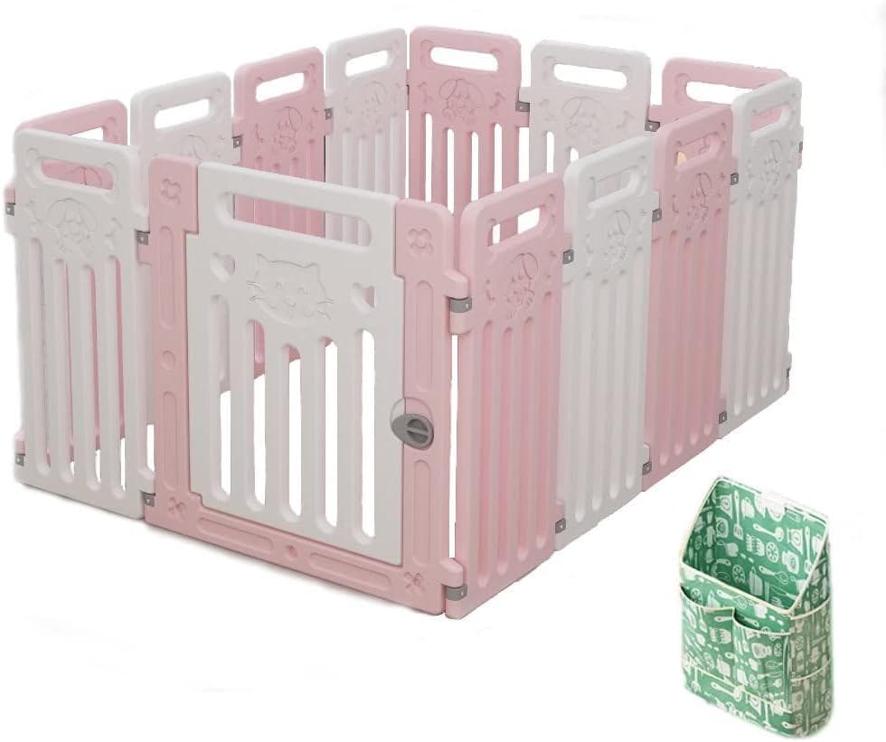 ペットフェンス 中大型犬用 ペットフェンス 全成長期使用可 ドア付き DIY