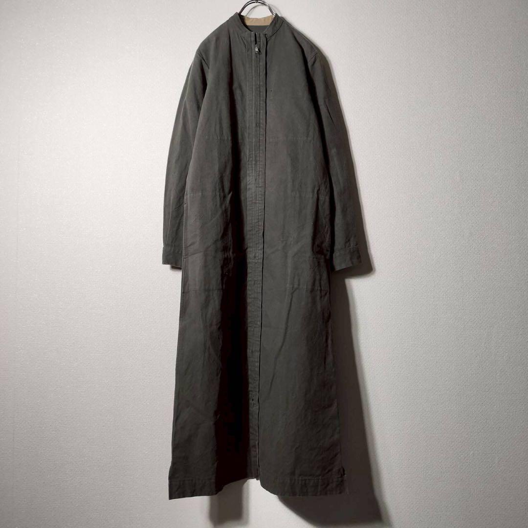 ワイズ Y's ヨウジヤマモト ジップ ロングコート コットン 綿 ノーカラー